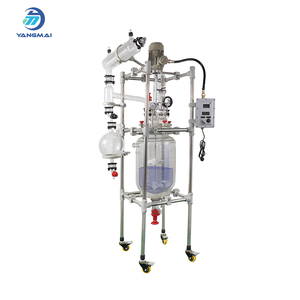 Custom Double Layer Jacketed Glass Reactor Stirring Tank