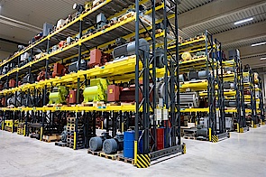 Menzel high racks with stocked industrial motors